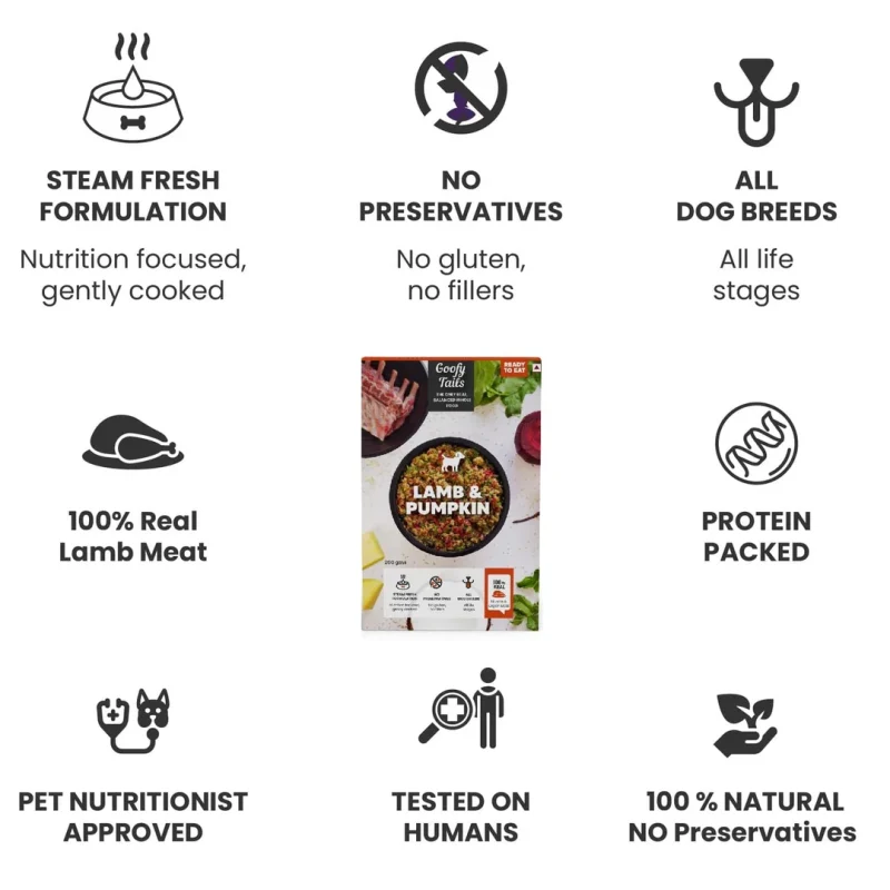 Lamb and Pumpkin Food for Dogs and Puppies - 100g / Pack 3 - Image 9